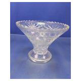 Clear Pressed Glass Pedestal Compote Bowl