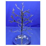 Metal Tree Jewelry Stand w/ Tray Base