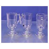 Clear Glass Pedestal Mugs Set