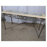 Decorative Glass Top Metal Console Table