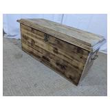 Rustic Wooden Storage Trunk Chest
