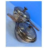 Amber Glass Covered Sauce Pans