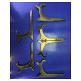 (5)Brass Folding Display Easels Set