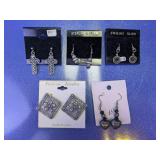 (5)Vintage-Style Sterling & Fashion Earring Set
