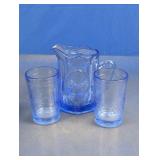 Jack and Jill Blue Glass Set