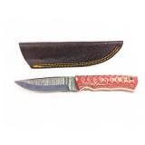 (1) NY Bladesmith Damascus Knife w/ Sheath