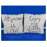 (2) Inspirational Quote Throw Pillows