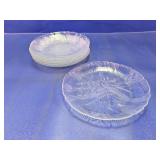 Floral Pattern Clear Glass Plates
