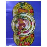 (9) Hand-Painted Fruit Glass Plates