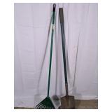 (2) Steel Garden Rake & Shovel Set