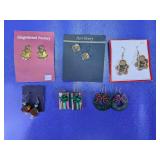 (6)Vintage Holiday Earring Collection Set
