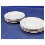 White Floral Rim Dinner Plates Set
