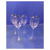 Gold Rim Wine Glasses Set
