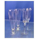 Set of 4 Assorted Glass Stemware