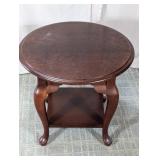 (1) Round Wood Side Table