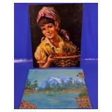 Vintage Style Portrait & Landscape Paintings