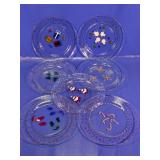 Holiday Clear Glass Dinner Plates Set