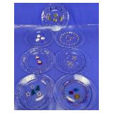 Holiday Clear Glass Dessert Plates Set