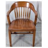 Wooden Armchair Dining Chair with Slatted Back