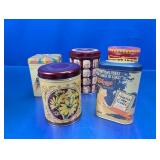 (5) Assorted Decorative Tin Canisters