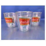 (3) Coca-Cola Plastic Cups