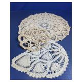 Crochet Doilies & Shell Trivet Set