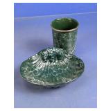 Green Marbled Cup and Shell Plate Set