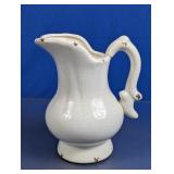 White Glazed Ceramic Pitcher Jug