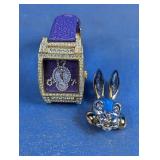 Gossip Rhinestone Watch & Rabbit Brooch