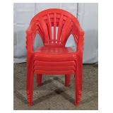 Red Plastic Stackable Kids Chairs