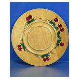 Don Wood Cherry Painted Wooden Plate