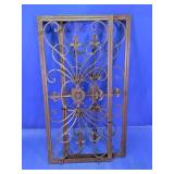 (2)Rustic Wrought Iron Fleur-de-Lis Wall Grates