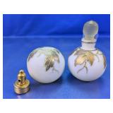 (2)Vintage DeVilbiss White Glass Perfume Duo