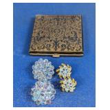 Vintage Compact and Clip-On Earrings Lot