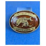 German Silver Horse Western Belt Buckle