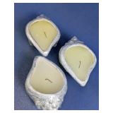 (3) Decorative Seashell Candles