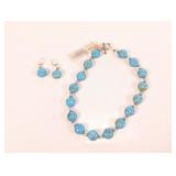 Turquoise Bead Necklace and Earring Set