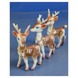 (3) Plastic Reindeer Figurines