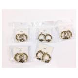 Sunsety Gold Tone Cross Hoop Earrings