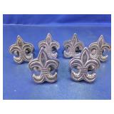 (6)Silver-Tone Fleur-De-Lis Napkin Rings Lot