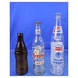 (3)Vintage Soda Bottle Collection Trio