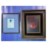 Still Life Duo: Red Apple & Abstract Blue Vase