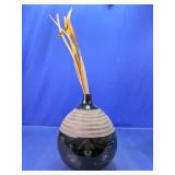 (1) Decorative Floor Vase with Dried Arrangement