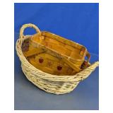 Woven Wood & Bamboo Basket Lot