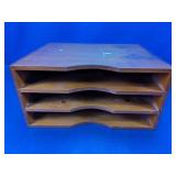 Vintage Style 3-Tier Wooden Desk Organizer