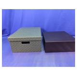 (2) Decorative Polka Dot & Solid Storage Box