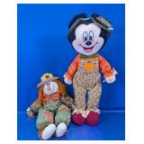 (2) Disney Mickey Mouse & Scarecrow Plush Lot