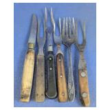 (6) Assorted Vintage Carving Forks