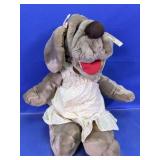 Vintage Wrinkles Plush Dog in Floral Dress