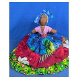 Handmade Fabric Folk Doll in Colorful Dress